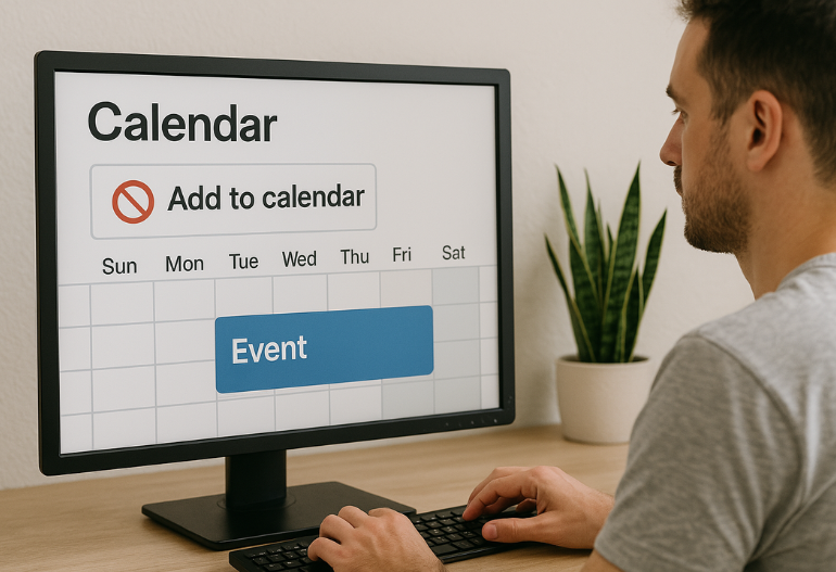 Direct calendar blocking for events without using Add To Calendar action