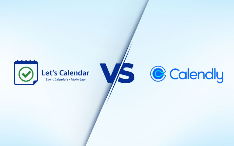 Comparison of Let’s Calendar and Calendly showing scheduling features, bulk invite tools, and automation options.