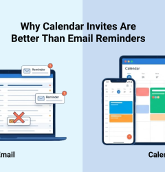 Professional organizer sending calendar invites for webinars and conferences