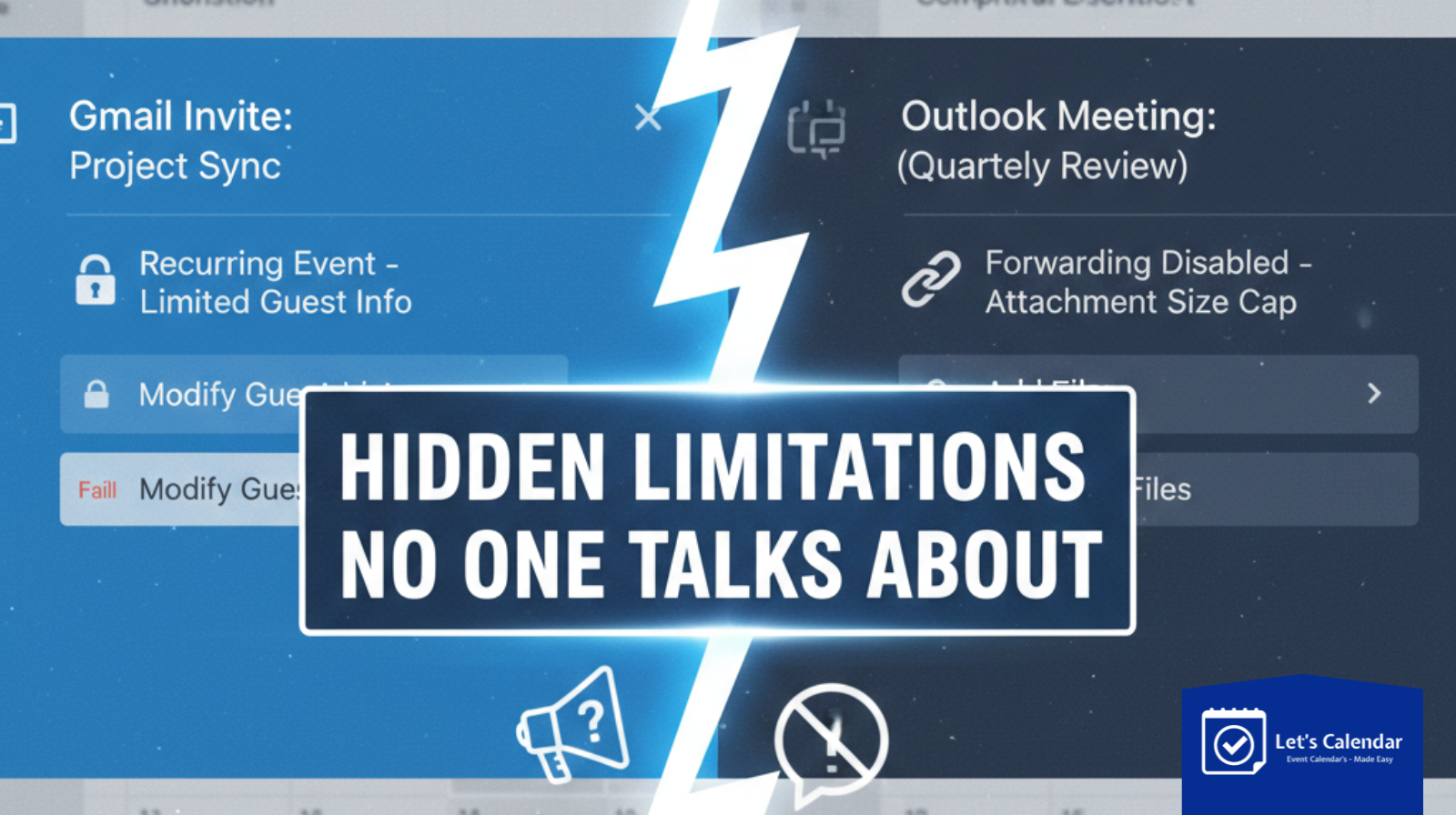 Hidden limitations of Gmail & Outlook calendar invites affecting event visibility and syncing