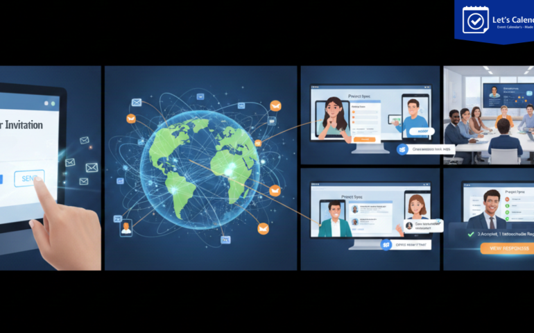 Calendar invite showing sent, accepted, and scheduled across different calendar platforms