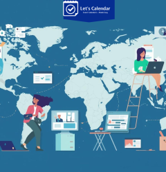 Remote team using scheduling practices and calendar invites to manage meetings and collaboration effectively