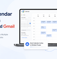 Bulk Calendar Invites in Google and Gmail dashboard showing mass invite scheduling through Gmail and Google Calendar