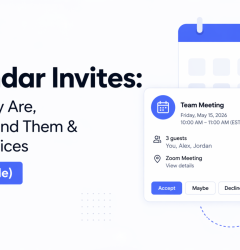 Person sending a calendar invite through Google Calendar, Outlook, and mobile devices for meeting scheduling