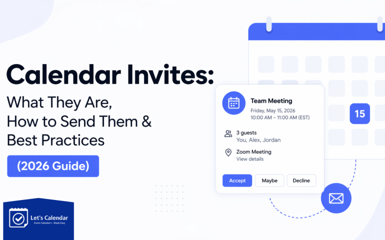 Person sending a calendar invite through Google Calendar, Outlook, and mobile devices for meeting scheduling