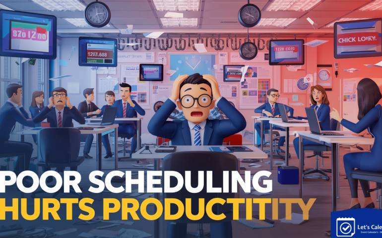 Poor scheduling affecting productivity in meetings and events with missed calendar invites and delays