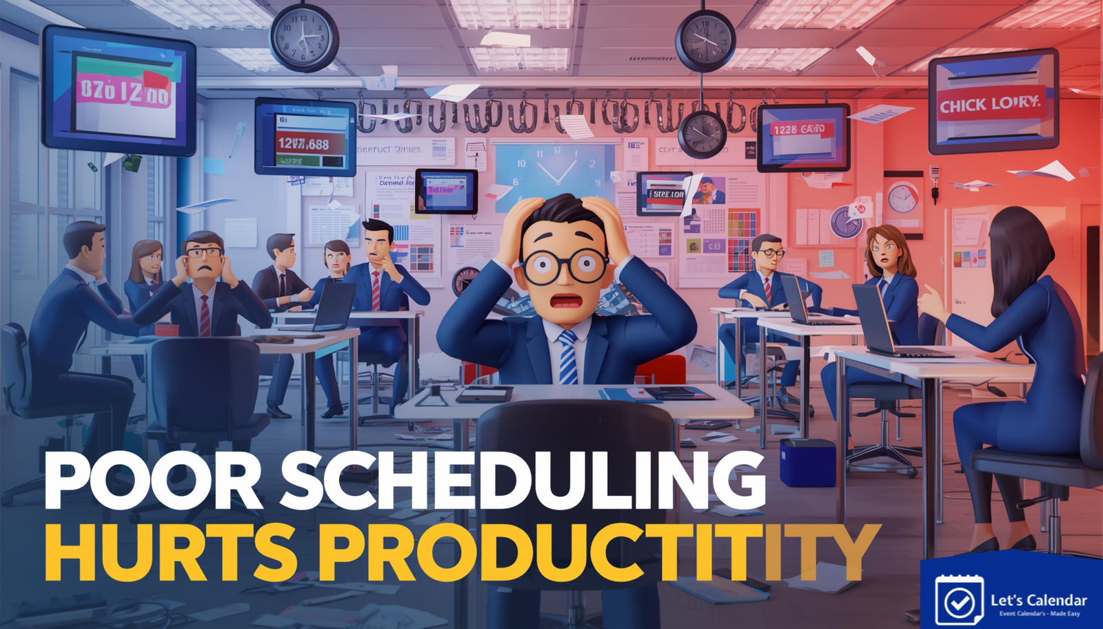 Poor scheduling affecting productivity in meetings and events with missed calendar invites and delays