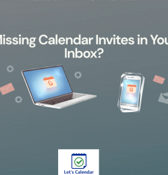 Calendar invite not appearing in inbox with email delivery issue and troubleshooting steps on screen