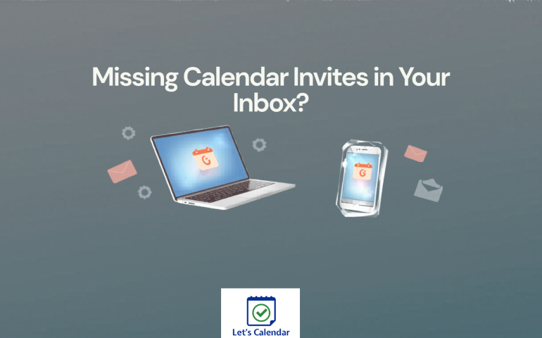 Calendar invite not appearing in inbox with email delivery issue and troubleshooting steps on screen
