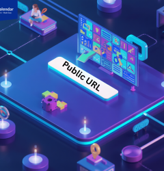 Public URL for Your Upcoming Events displayed on event registration and calendar scheduling page for webinars and conferences