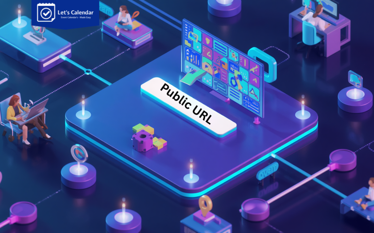 Public URL for Your Upcoming Events displayed on event registration and calendar scheduling page for webinars and conferences