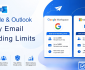 Daily Email Sending Limits guide showing Google Workspace and Outlook email quotas for sending mass calendar invites and bulk meeting invitations.