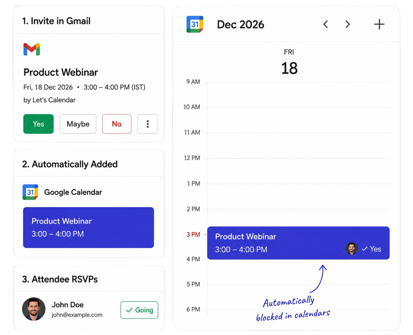 Let's Calendar the bulk and mass calendar invite sending tool
