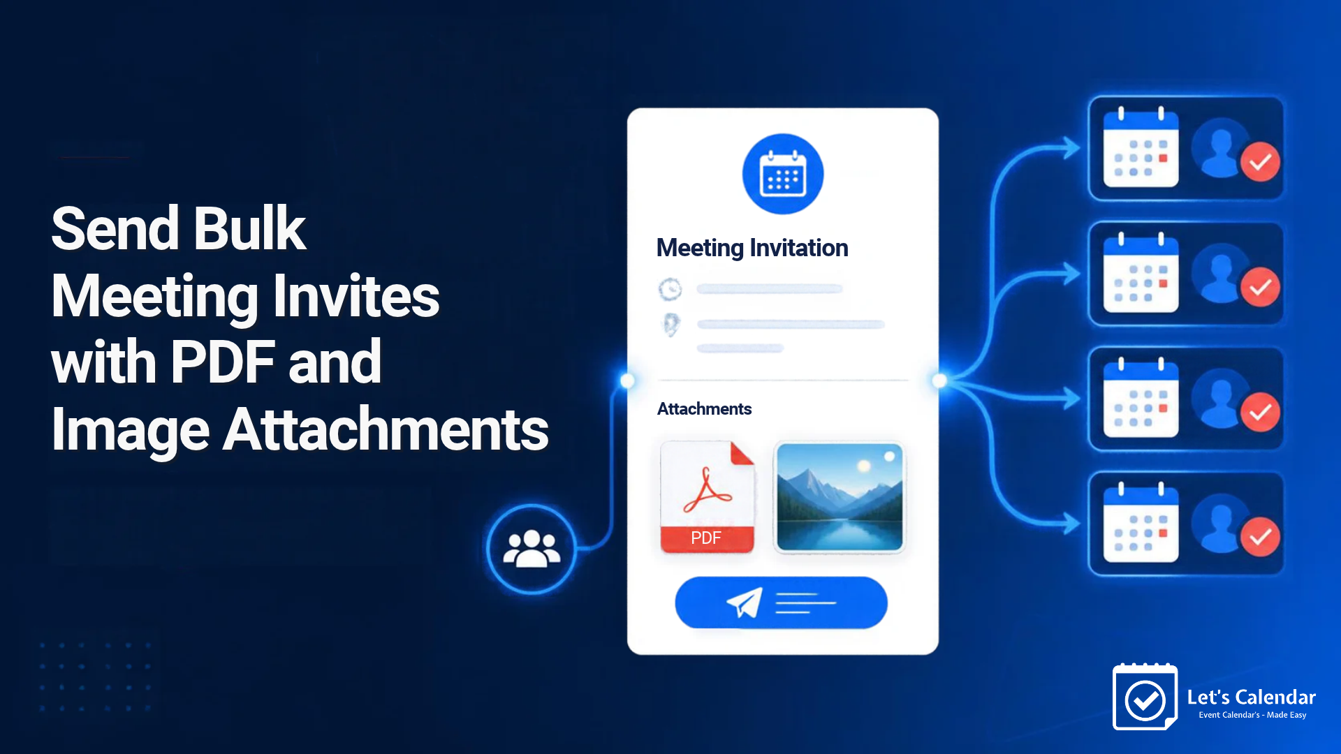 Sending bulk meeting invitations with PDF and image attachments using Let’s Calendar